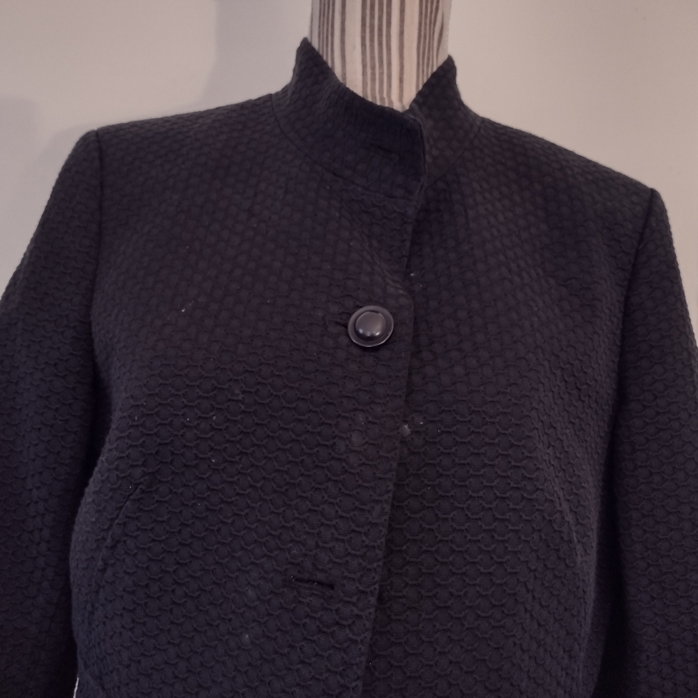 Talbots Black Button Front Jacket Size 10 - image 3